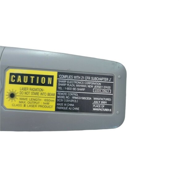 Genuine Sharp LCD Projector Remote Control RRMCG1585CESA Tested And Works - Picture 3 of 3